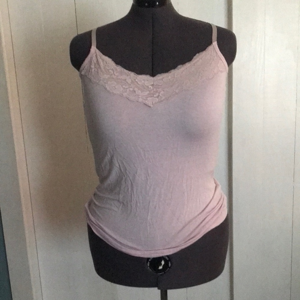 Dressbarn Large soft pink tank top Lace